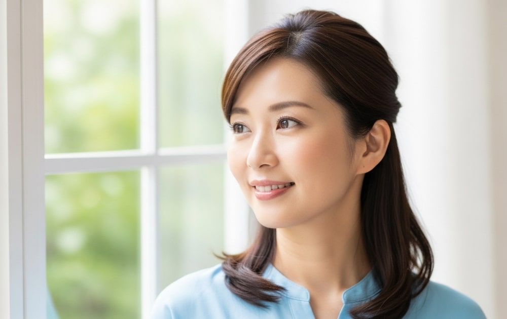 笑顔の女性