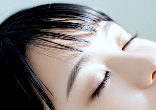 目を閉じて休んでいる様子