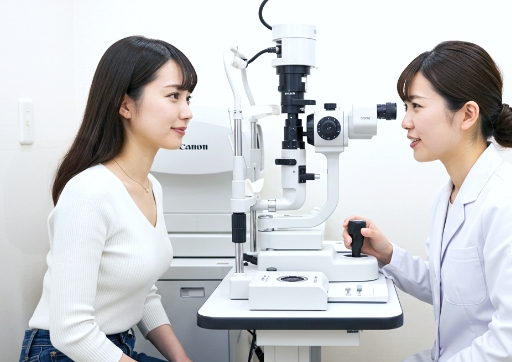 手術前検査を受ける女性