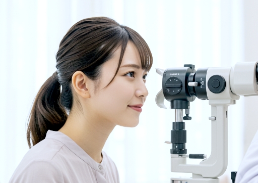 術後の検査を受ける女性